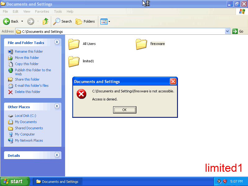 limited1 cant browse firexware's files
